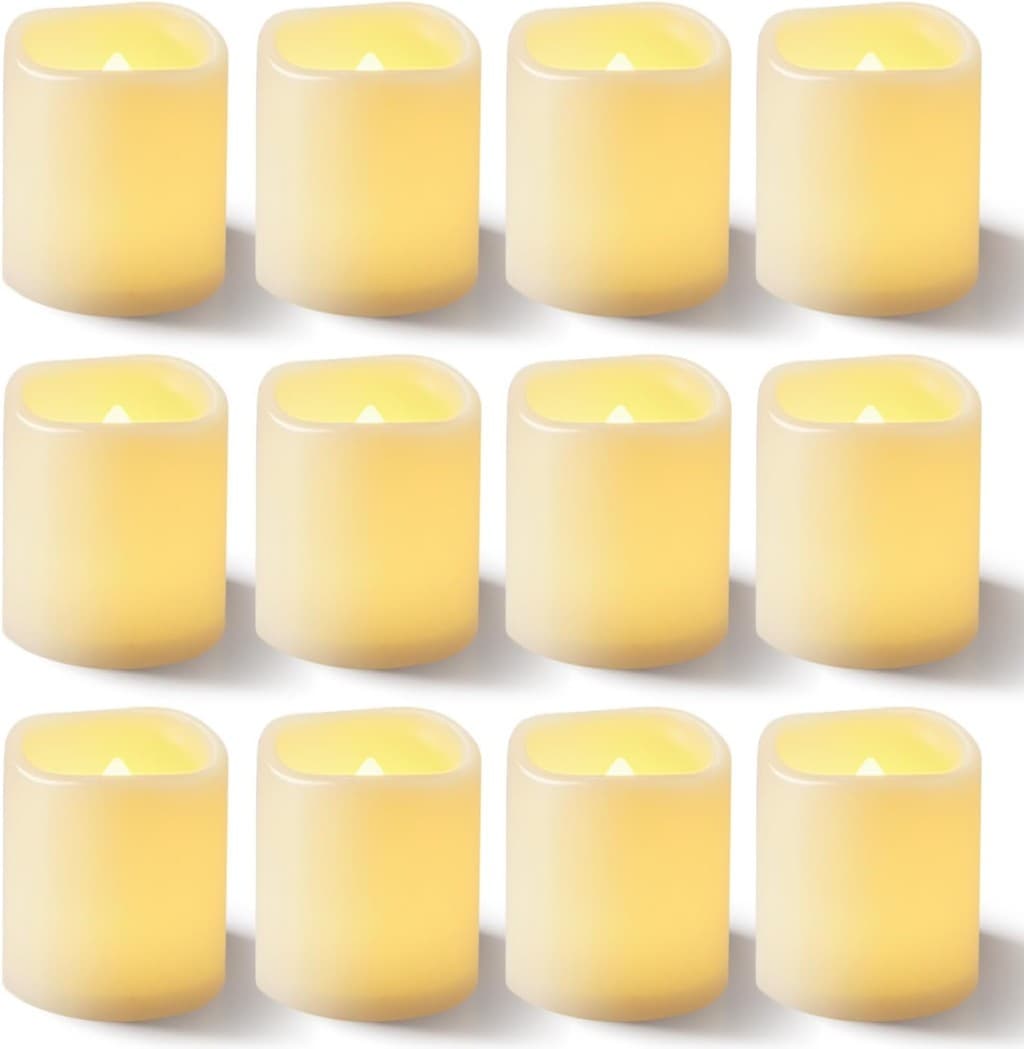 Paquete De 12 velas de 15x5 cm artificiales con control remoto