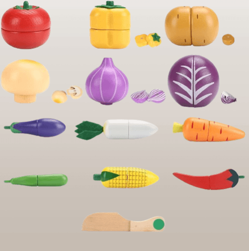Magnético juego de cortar frutas verduras alimentos 14 piezas