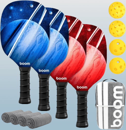 KIT DE Pickleball CON 4 PALETAS 4 TOALLAS 1 BOLSA