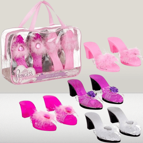 Juego de 4 pares de zapatos de vestir para ninas pequenas con tacones